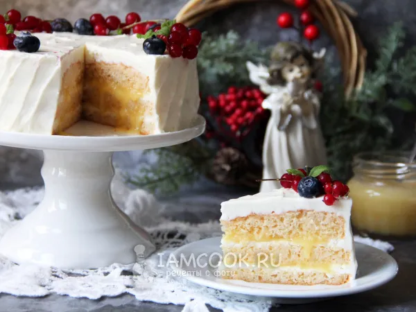 Фото блюда: Бисквитный торт с лимонным курдом