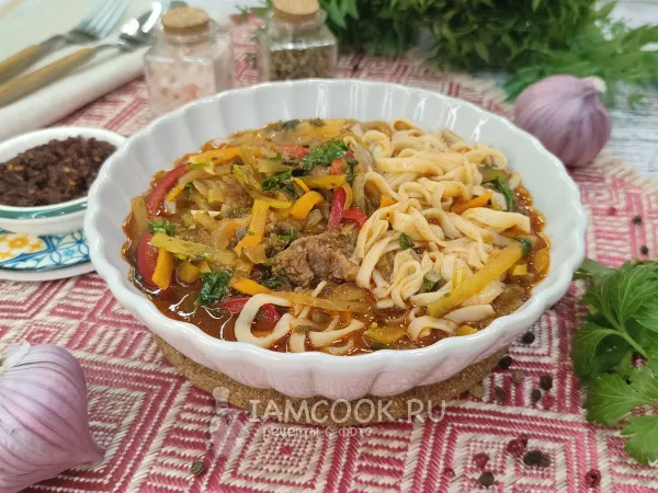 Фото блюда: Лагман с тушенкой