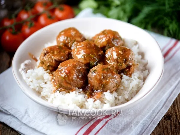 Фото блюда: Тефтели без риса с подливкой