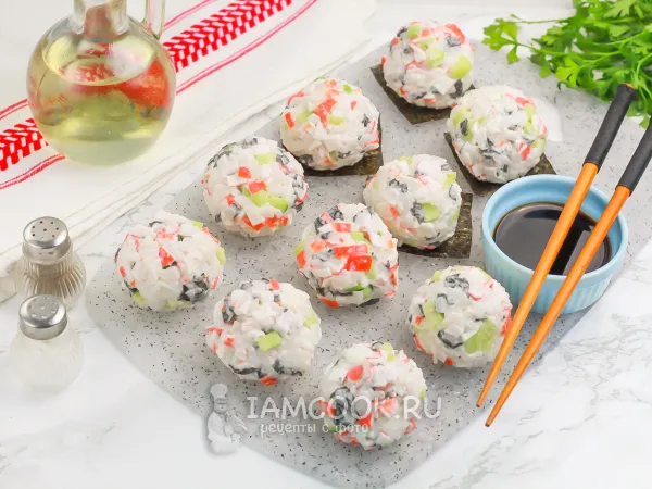 Фото блюда: Ленивые роллы с крабовыми палочками
