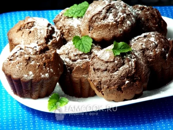 Фото блюда: Шоколадные кексы со сгущенкой