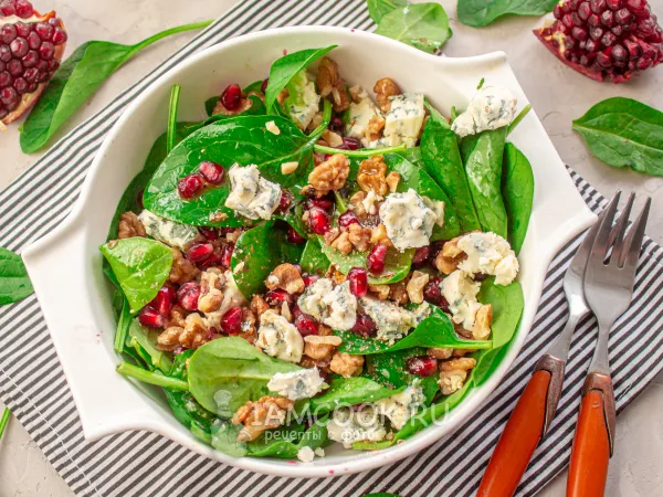 Фото блюда: Салат со шпинатом и орехами