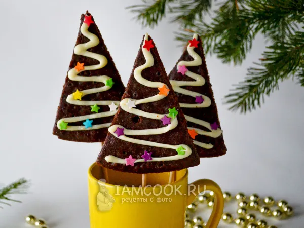 Фото блюда: Шоколадное печенье «Ёлочки»