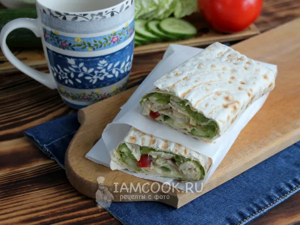 Фото блюда: Данар в лаваше с куриной грудкой