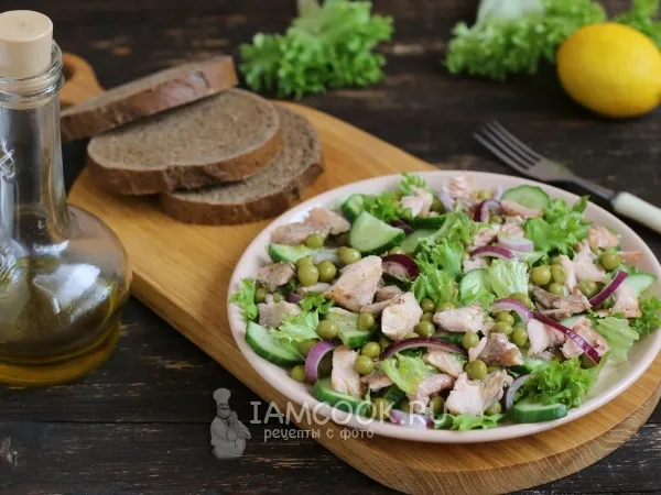 Фото блюда: Салат с горбушей и овощами