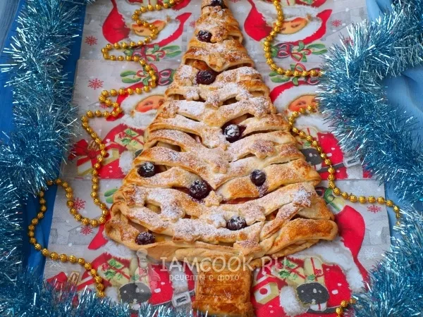 Фото блюда: Новогодний Пирог «Ёлочка» с яблоками