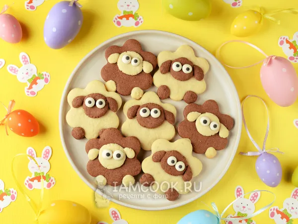 Фото блюда: Песочное печенье «Пасхальный барашек»