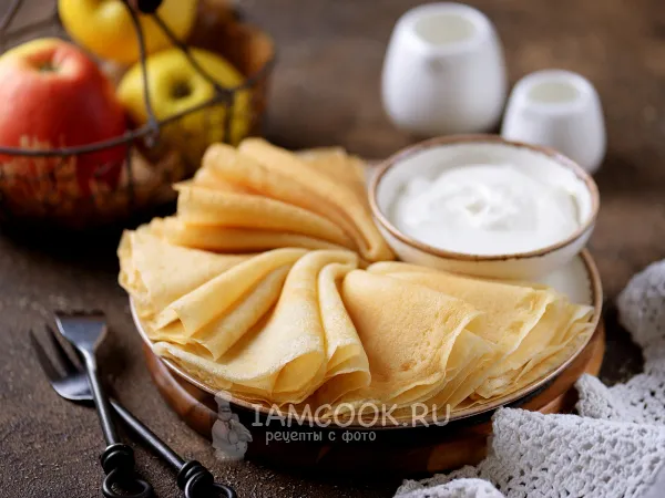 Фото блюда: Блины с манкой на молоке