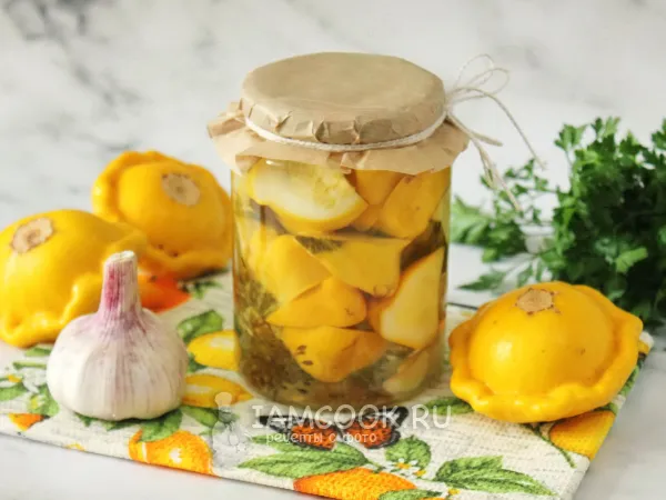 Фото блюда: Маринованные патиссоны на зиму без уксуса