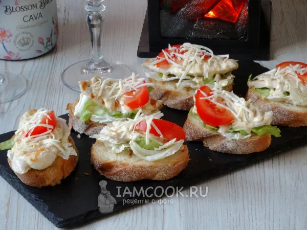 Фото блюда: Брускетта Цезарь