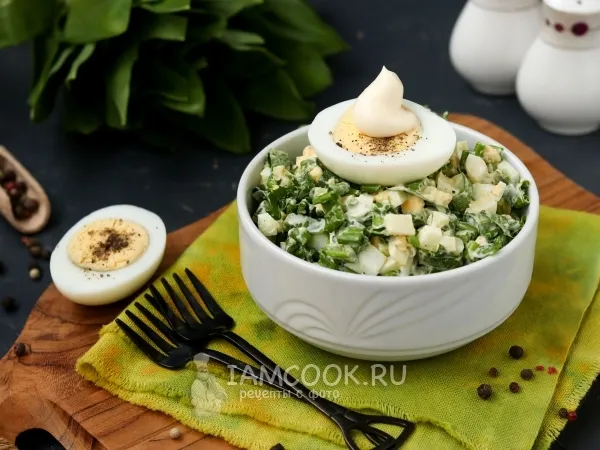 Фото блюда: Салат из черемши с майонезом