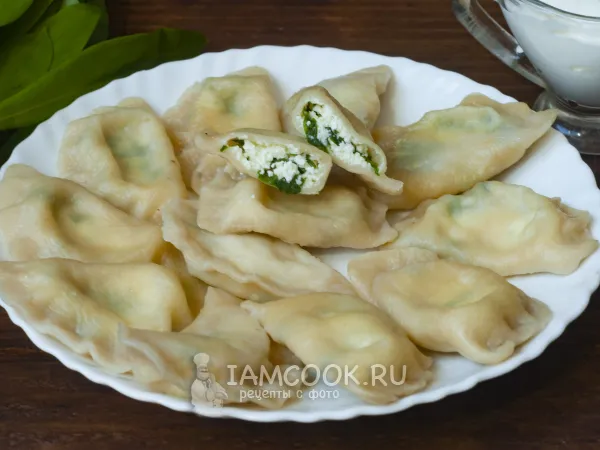 Фото блюда: Вареники с черемшой и творогом