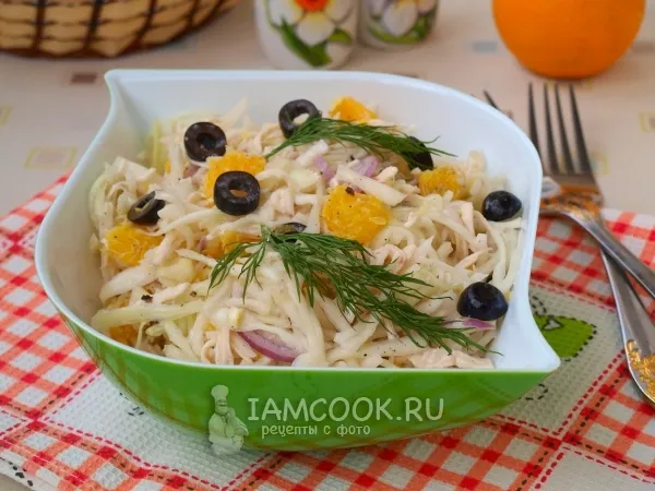 Фото блюда: Салат из куриной грудки с апельсином