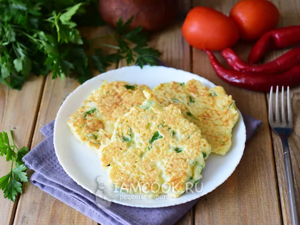 Фото блюда: Сырная лепешка на рисовой муке на сковороде