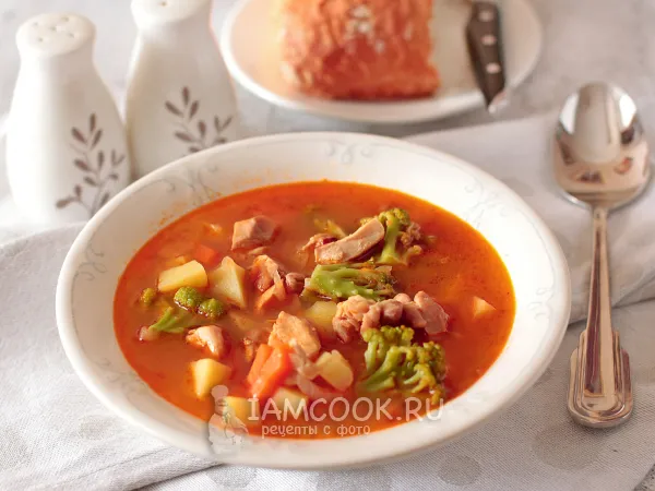 Фото блюда: Суп с обжаренными куриными бедрами