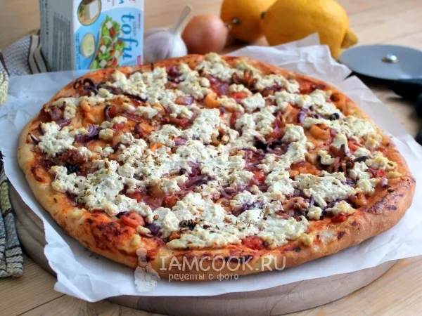 Фото блюда: Пицца с морепродуктами и сыром тофу
