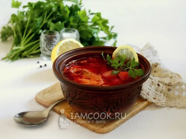 Фото блюда: Классический горячий свекольник с курицей