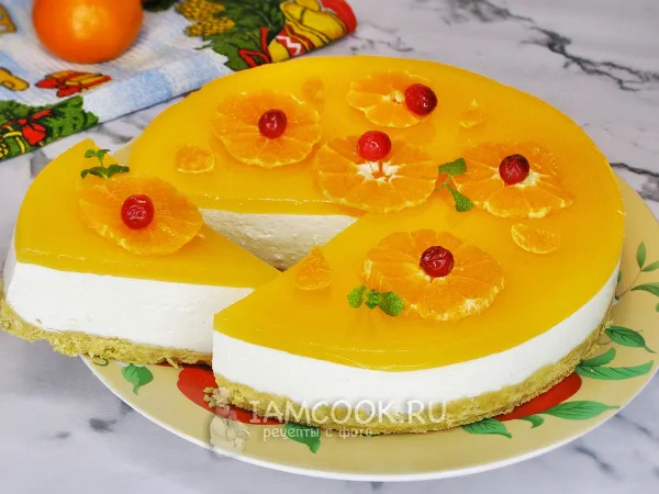 Фото блюда: Мандариновый чизкейк без выпечки