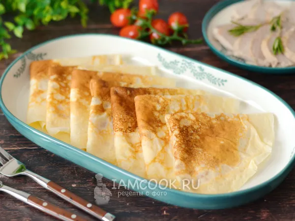 Фото блюда: Блины на мясном бульоне