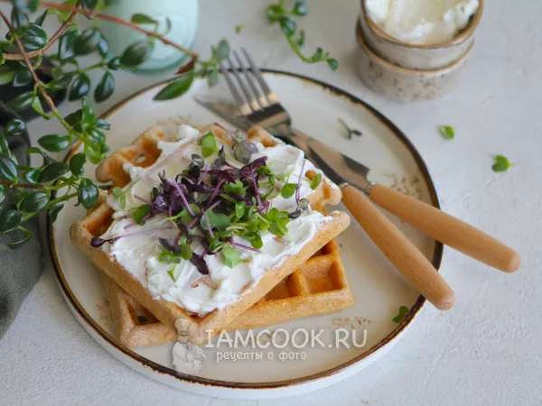 Фото блюда: Вафли из муки зеленой гречки