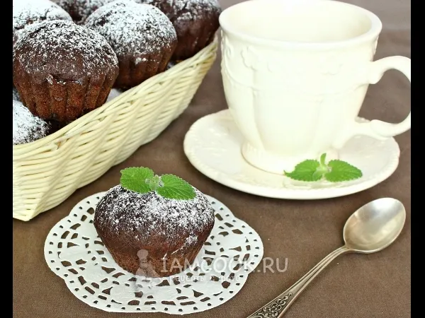 Фото блюда: Маффины шоколадные «Нежные»