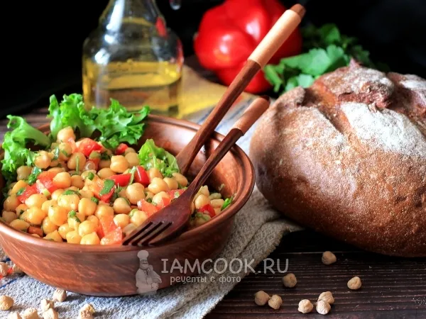 Фото блюда: Салат из нута с кинзой и лимонным соком