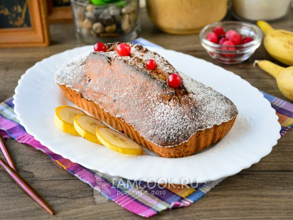 Фото блюда: Банановый кекс с клюквой