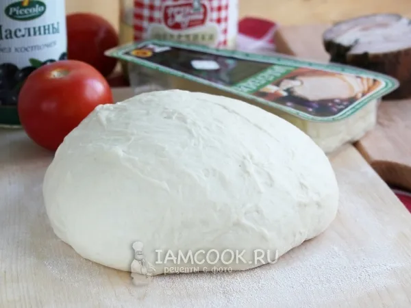 Фото блюда: Тонкое дрожжевое тесто для пиццы