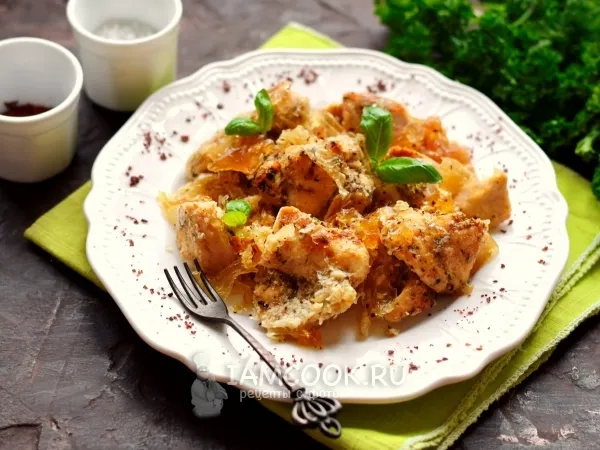 Фото блюда: Куриное филе с желатином в духовке