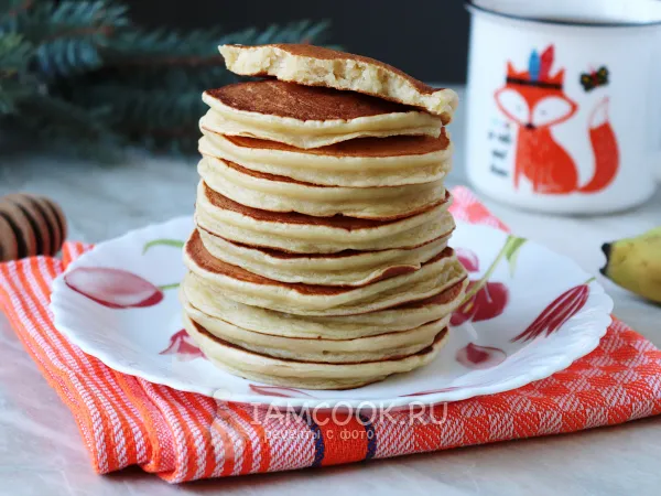Фото блюда: Творожно-банановые панкейки