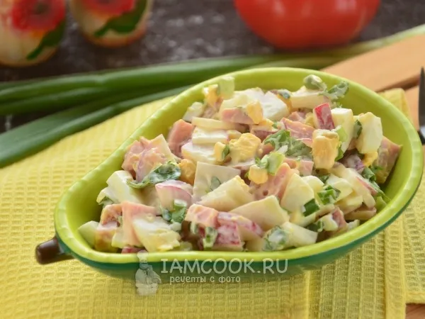 Фото блюда: Салат с ветчиной и редисом