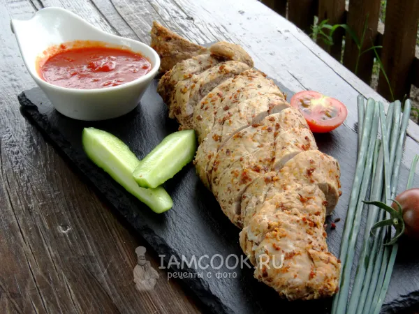 Фото блюда: Свиная вырезка на мангале в фольге (целиком)