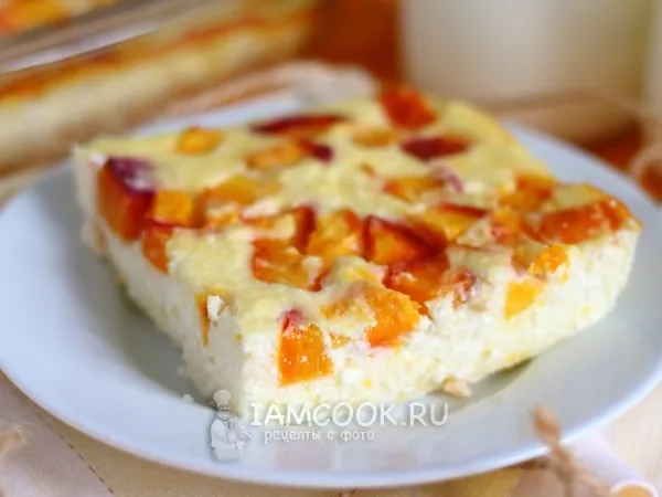 Фото блюда: Творожная запеканка с нектаринами