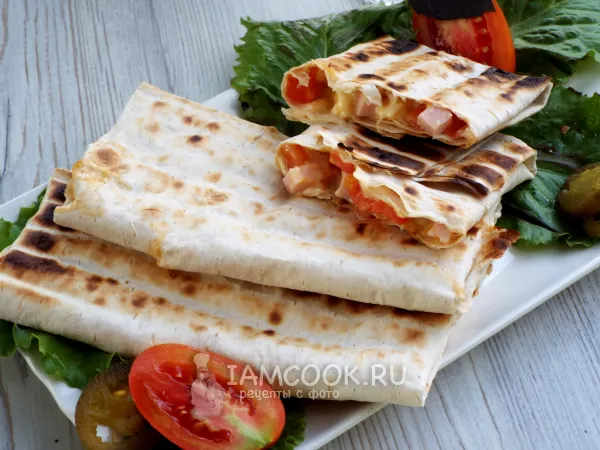 Фото блюда: Конвертики из лаваша на мангале
