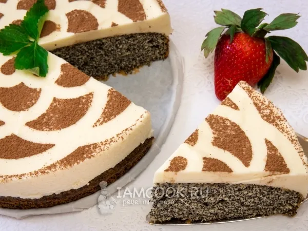 Фото блюда: Маковый торт со сметанным муссом