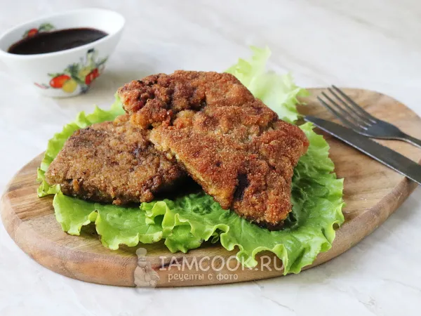 Фото блюда: Шницель из печени (говяжьей)