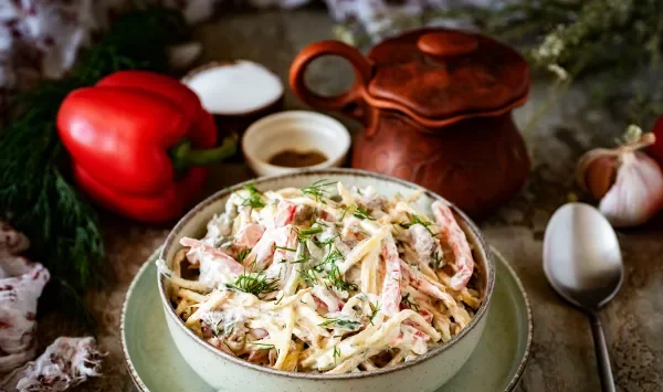 Фото блюда: Салат с говядиной и картофелем пай