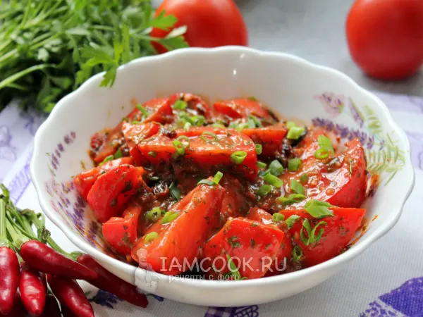 Фото блюда: Закуска из помидоров к шашлыку