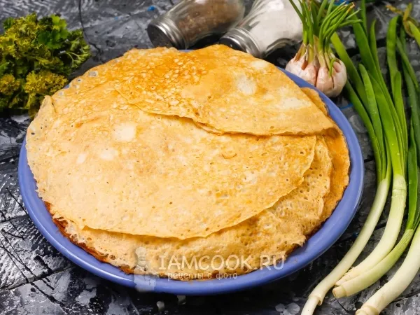 Фото блюда: Тонкие блины на минералке (с дырочками)