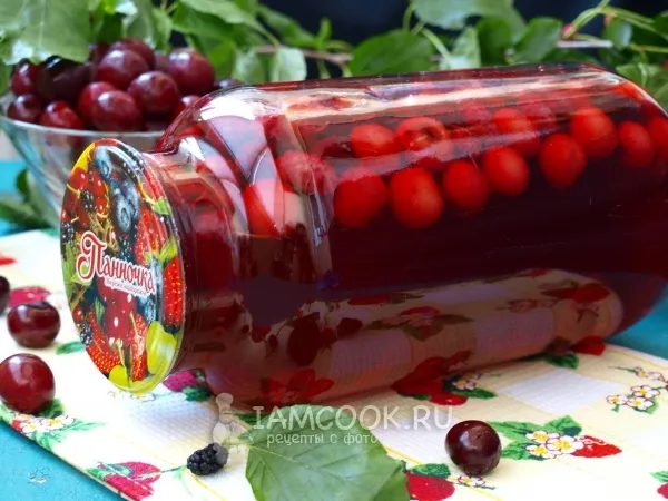 Фото блюда: Компот из вишни с шелковицей на зиму