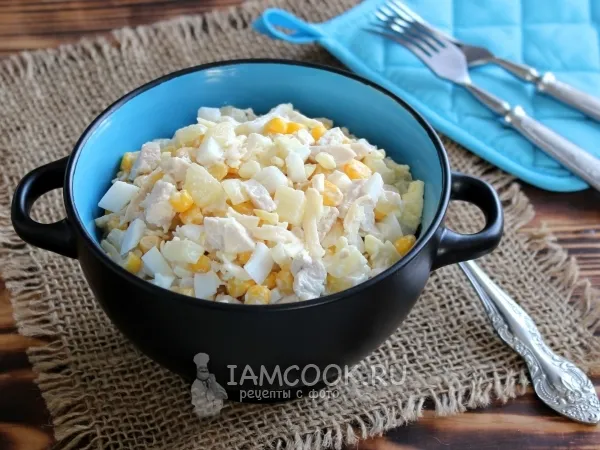 Фото блюда: Салат с цесаркой и ананасом