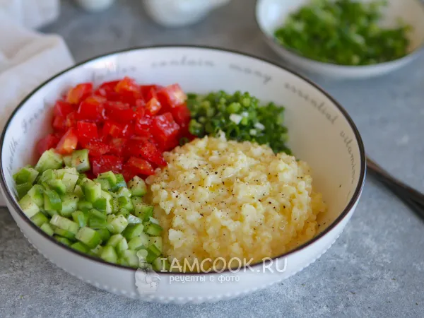 Фото блюда: Салат с пшеном и овощами