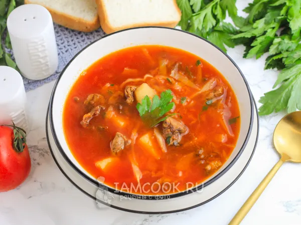 Фото блюда: Борщ с сушеными грибами