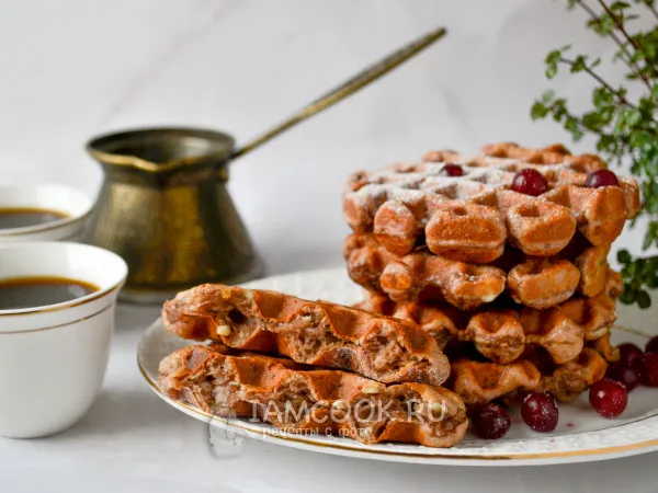 Фото блюда: Творожно-шоколадные вафли в вафельнице