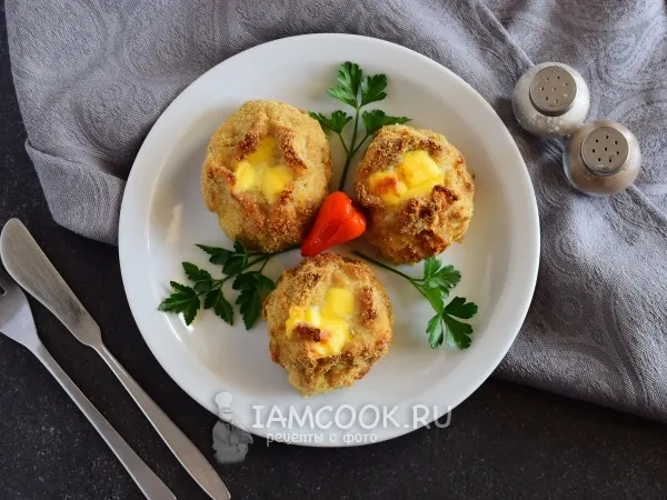 Фото блюда: Котлеты с сыром в духовке