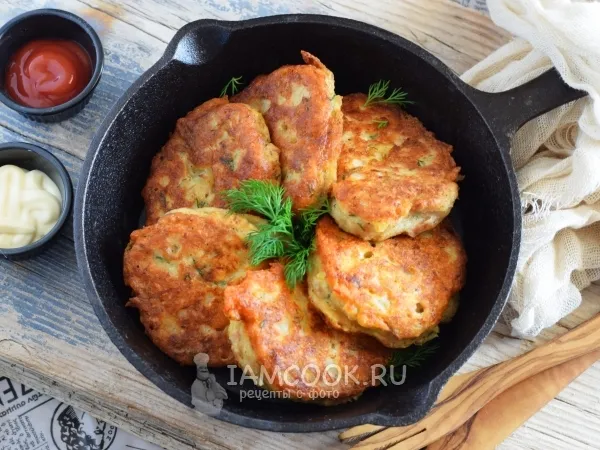 Фото блюда: Оладьи из рыбных консервов