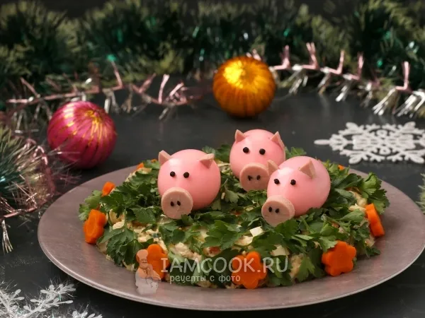 Фото блюда: Салат «Три поросёнка»