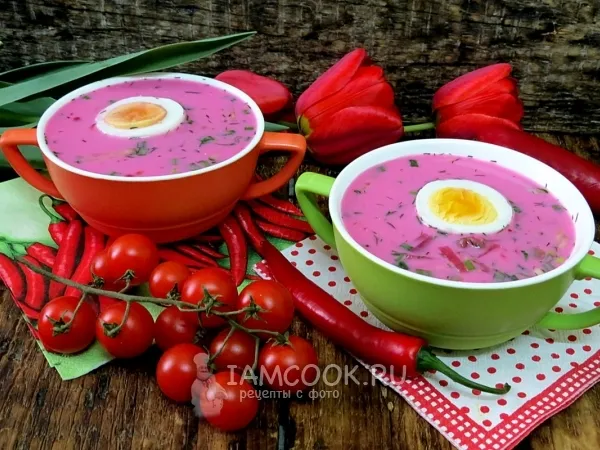 Фото блюда: Холодный свекольник с редисом