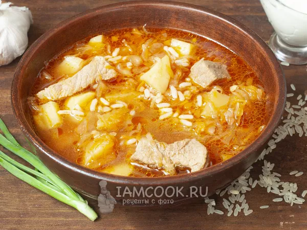 Фото блюда: Щи из квашеной капусты с рисом