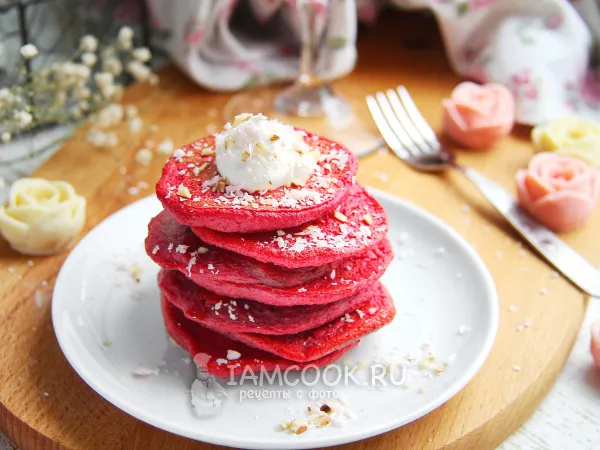 Фото блюда: Розовые оладушки